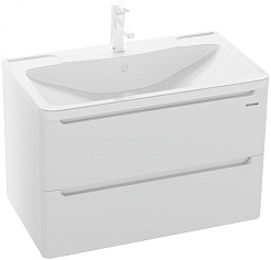 Grossman Тумба с раковиной Адель 80 подвесная белая – фотография-1